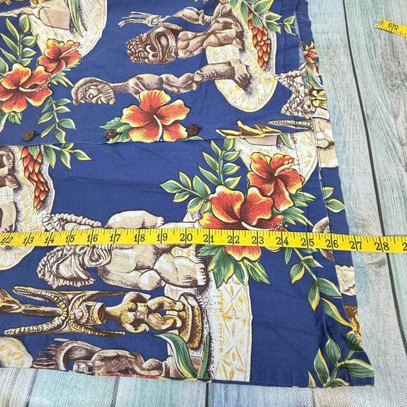 Hilo Hattie Vintage Hawaiian Shirt Button Down Tropical Small Tiki Luau Cotton - Picture 4 of 8
